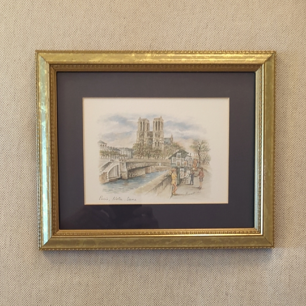 (Set of 2) Paris Color Sketches with Mats